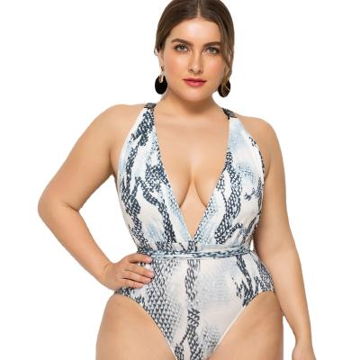 China Plus Size Summer Sexy Woman Plain Padded Strappy Animal Snakeskin Print Swimwear Bikinis for sale