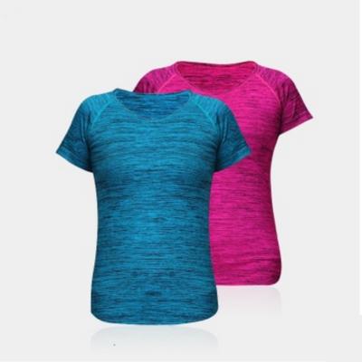 China Breathable Dry Scoop Neck Short Sleeve Gym Women's T-shirts Ladies Sporty Tees for sale