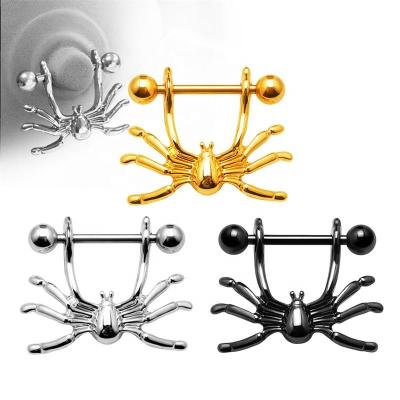 China FASHIONABLE Wholesale Cool Jewelry Stainless Steel Spider Piercing Nipple Rings Barbell for sale