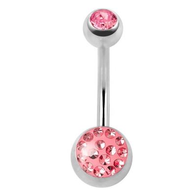 China FASHIONABLE Stock Stainless Steel Jewelry Belly Ring Expory Covered Navel Piercing With Gems for sale