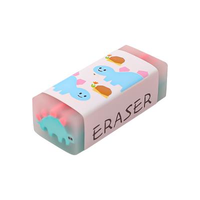 China Small Dinosaur Clean Wholesale Pattern Eraser Soft Rectangular Cartoon Stationery Eraser for sale