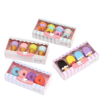 China Box Creative Super Dessert Series Cute Erasers Cartoon Eraser Student Pencil Promotional Wholesale Eraser for sale