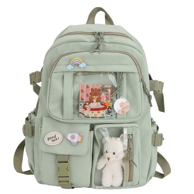 China Wholesale Anti-theft High School Girls Backpack Cute School Bags For Women Harajuku Backpack Kawaii Multi Pockets Teenage Girls New for sale