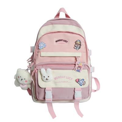 China Wholesale Cute Student Anti-theft Harajuku School Bags Backpack College For Teenage Girls Multi Pockets Kawaii Backpack The New for sale