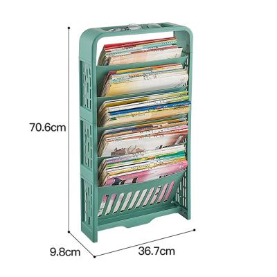 China 2021 New Storage Boxes And Trash Bins Popular Folding Plastic Design Popular Design Book Rack Children Shelf Storage Camper Storage for sale