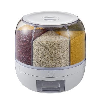 China 2021 Amazon Grain Dispenser Rice Restaurant Dispenser Grain Container Viable Plastic Rotating Storage Box Moisture-Proof for sale