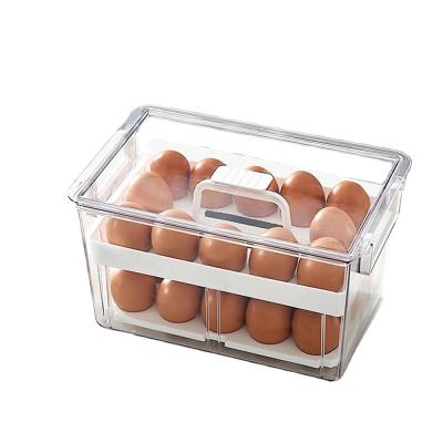 China New Household Viable Plastic Kitchen Factory Refrigerator Fresh Egg Drawer With Lid Egg Storage Box for sale