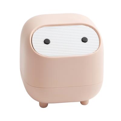 China Viable Factory Price Plastic Mini Cute Kitchen House Office With Press Lid Desktop Trash Can for sale