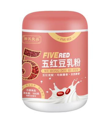 China Soak in warm water breakfast Red beans oats red dates Instant Soybean Milk Powder Non Gmo Five red Soybeans Milk Powder for sale