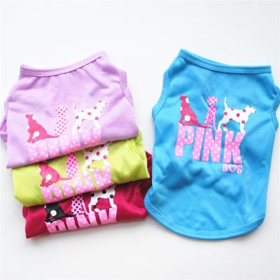 China Summer Cute Viable Cotton Spring Clothing Free Sample Cats Puppies Shirt Vest Thin Breathable Clothes for sale