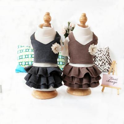 China Autumn And Winter Viable Wholesale Pet Clothes Pet Puppy Korean Pet Puppy Dress Lovely for sale