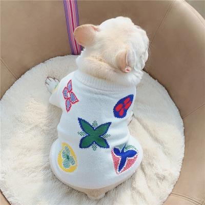 China Wholesale Sustainable Pet Clothing Designer Luxury Knitted Flower Dogs Puppy Cats Sweater Clothes for sale