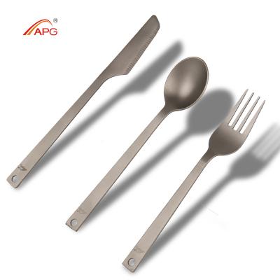 China APG Sustainable Camping Gear Tableware Knife Fork Titanium Spoon for sale