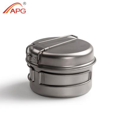 China Titanium Cook Stocked APG Camping Pot Cookware Set for sale