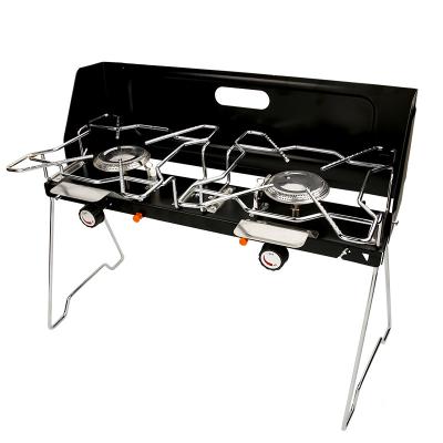 China APG Outdoor Camping Portable 2 Burner Gas BBQ Stove for sale