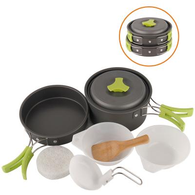 China Aluminum Cook Stocked APG Camping Pot Cookware Set for sale