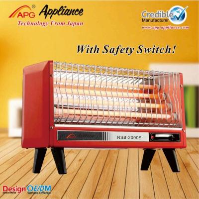 China New Model Electric Quartz Heater , Bedroom Heater 2000W With Fan for sale