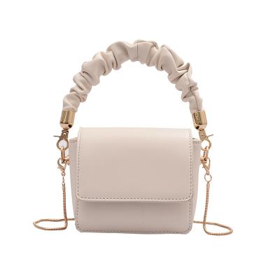 China Women's Style Female Western Fold Small Messenger Bag Summer All-match Solid Color Chain Mini Shoulder Portable Square Bag for sale