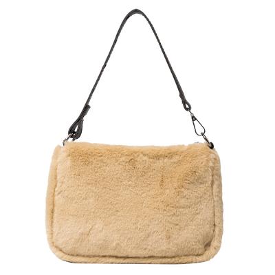 China Fashion Vintage Plush Cross - Body Bags 2020 Winter Branded Women's Faux Fur Shoulder Bag Handbags And Purses Luxury Handbag for sale