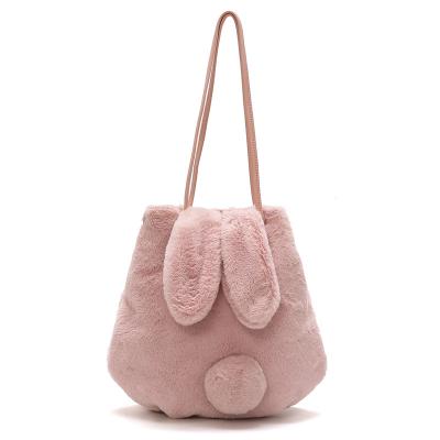 China Fashion Faux Fur Bag Casual Tote Women Shoulder Bags Soft Plush Chained Cross - Body Messenger Bags Lady Large Capacity for sale