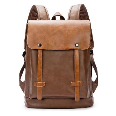 China High Quality Crazy Horse Fashion Retro Men Women Anti-theft Leather Backpack Travel Student Bag Unisex Trending 2021 Laptop Backbag School for sale