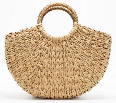 China Fashion Women's Vintage Straw Woven Handbags Large Casual Summer Beach Tote Bags With Round Handle Ring for sale