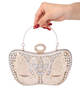 China Even Luxury Custom Rhinestone Clutch Bags Women Evening Clutch Bag Rectangular Evening Clutch Bags Grab Swan Style for sale