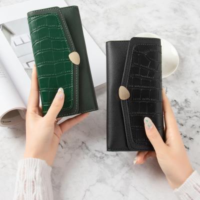 China Fashion Women Waterproof Wallets Leather Trim Long PU Money Clip Lady Phone Designer Hasp Purse Wallet Luxury Clutch Bag Brand 2021 for sale