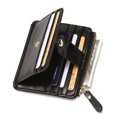 China Luxury Design Men RFID Blocking Card Holder Leather Thin Casual Pocket Multi-Card Latch Wallet Purse Coin Purse Credit ID Male Slim PU Cases for sale