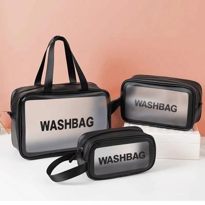 China Fashion PVC Waterproof Transparent Cosmetic Bag Women Make Up Case Travel Makeup Beauty Wash Organizer Clear Bath Toiletry Storage Kit for sale