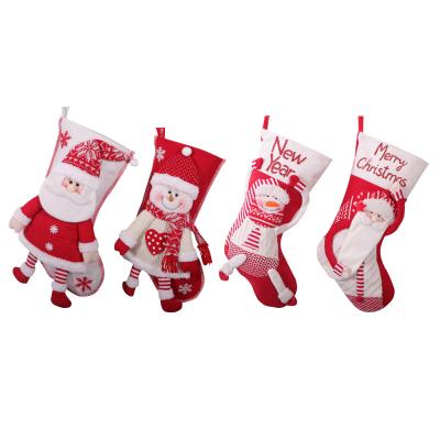 China Christmas Stocking Decoration Christmas Sock Gift Bags Party Candy Bags Snowman Tree Stocking Festival Christmas Decoration Sublimation Christmas for sale