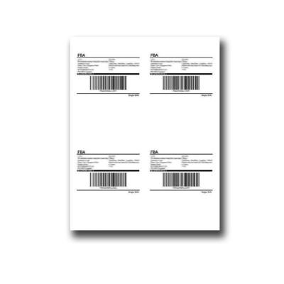 China Address Label Amazon FBA Shipping Labels 4 Labels Per Sheet for sale