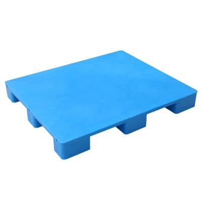 China 1200*1000*140 mm Euro Blue Cheap Solid Durable Flat Surface HDPE Single Faced Plastic Pallet for sale