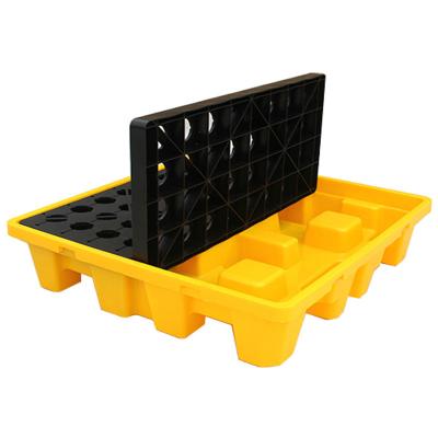 China Safe Storage For Plastic Oil Spill Containment Or Chemical Liquid Safe Storage Drum 4 Pallets For Oil Proof for sale