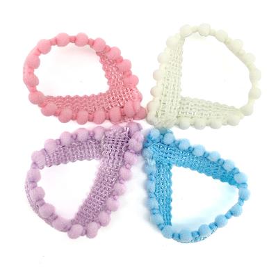 China Factory Multi Colors Underwear Elastic Picot Knitted Elastic Band Lace Trim Knitted Wool Ball Strap For Bra for sale