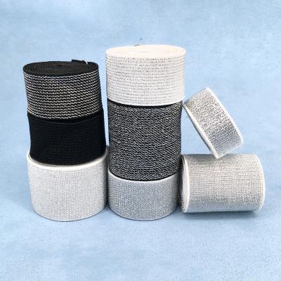 China Custom Frosted Shiny Glitter High Tenacity Woven Underwear Elastic Band Straps for sale