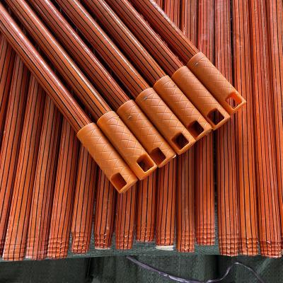 China Guangxi Nanning Home Sweet Factory Peru Hot Sale Design Line PVC Coated Wooden Broomstick Handle for sale