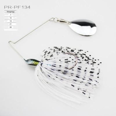 China Metal Jig Blade Spinner Primer PR-PF134 Fishing Lure With Silicone Skirt for sale