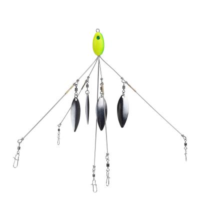 China Bait Alabama Rig Fishing Lures Willow Blade Fishing Rigs Spinner Bass Fishing Umbrella 5 for sale