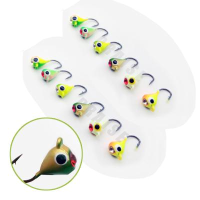 China Lead 15mm 1.1g 6pcs/set Multicolor Ice Fishing Mini Lead Fish Lure Fishing Lead Jig Hooks For Ice Fishing for sale