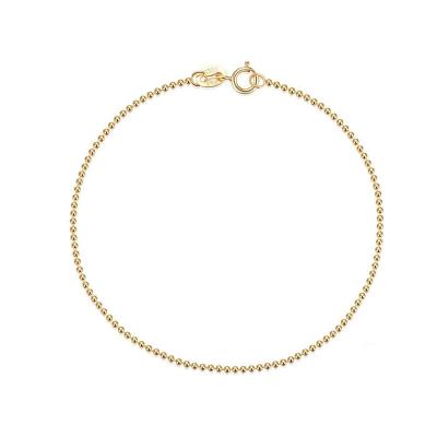 China Nickel-Free Lead-Free Wholesale Simple Design S925 Sterling Silver Bracelet Fine 18K Gold Plated  Beaded Chain Bracelets Jewelry for sale