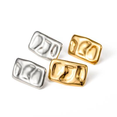 China TRENDY Hot Selling Waterproof PVD Gold Plated Stainless Steel Earring Minimalist Stud Earrings For Women for sale