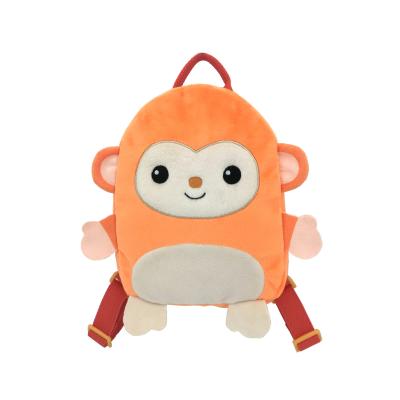 China Colorful Design Plush Orange Monkey Backpack for sale