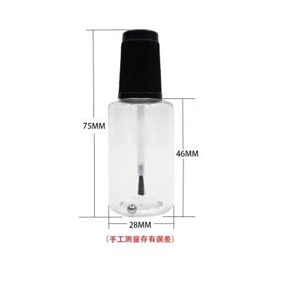 China Fashion Accessories 20ml Empty PE Plastic Bottles With Brush For Nail Paints And Car Repair Paints for sale