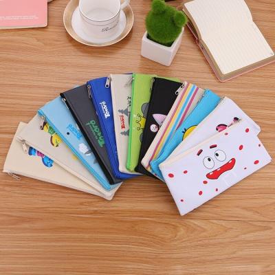 China Cartoon picture printing large capacity canvas promotion pencil case cheap wholesale for sale