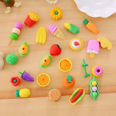 China Promotional christmas fancy animal cake rubber eraser vegetablesShaped eraser for school for sale