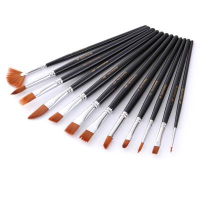 China Artist Paint Brushes for painting and drawing for different sizes of painting and art 12 per pack for watercolor for sale