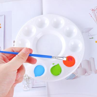 China 10 Grids Plastic Palette Acrylic Painting and Drawing Palette Art Paint Plastic Drawing Tray for Oil Watercolor White Paint Palette for sale