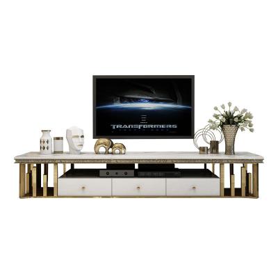 China Luxurious Modern Metal Frame Cabinet Living Room Tv Stand Modern Rustic Living Room Furniture for sale