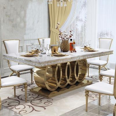 China Hot Sale Malaysia Modern Dining Room Furniture Modern Royal Dining Table Set For 6 People for sale